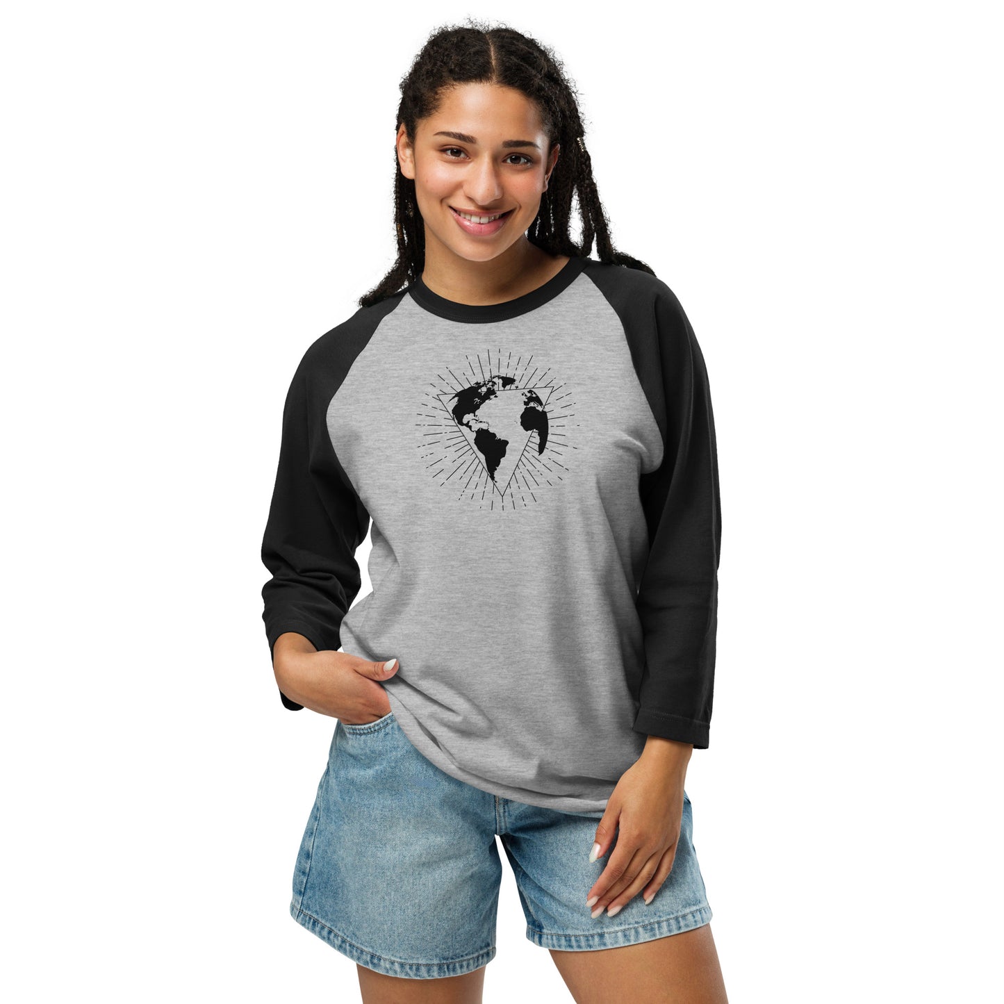 OHOW 3/4 sleeve raglan shirt