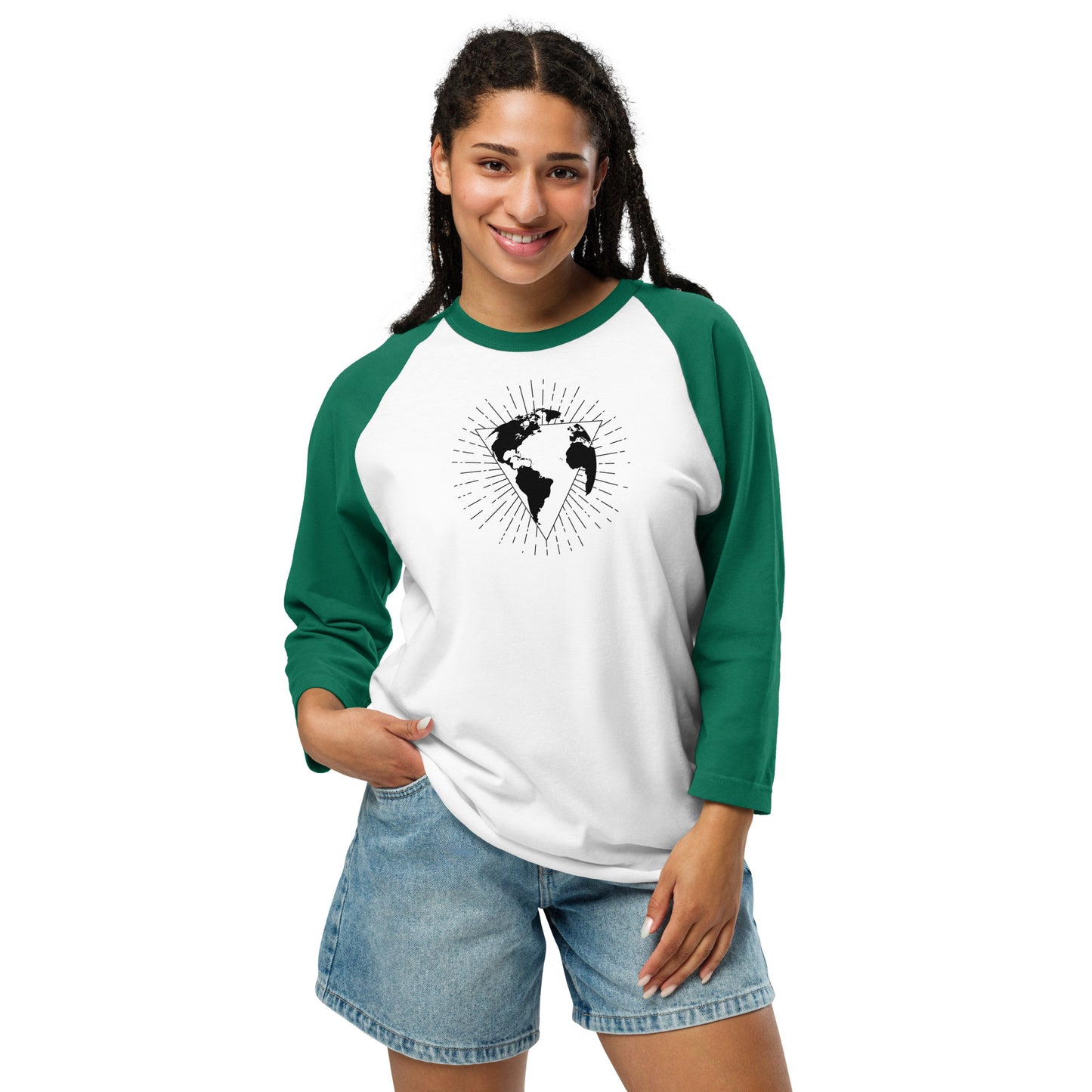 OHOW 3/4 sleeve raglan shirt
